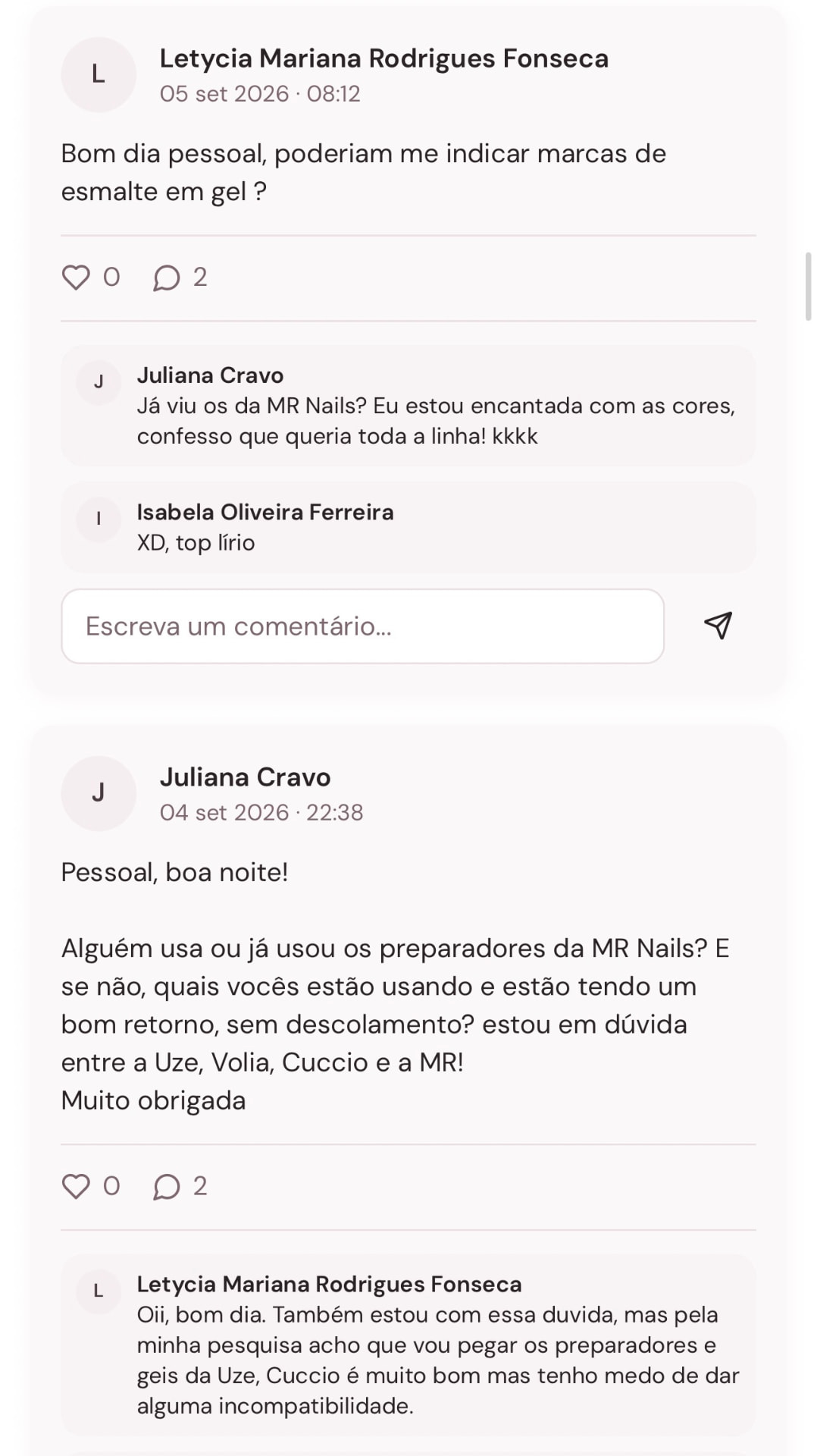 Publicação real da comunidade, prévia 5 de 9